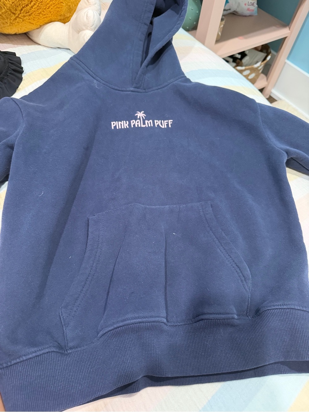 Navy blue pink palm puff XXsmall